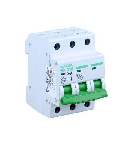Wyłącznik nadmiarowoprądowy,6kA,B,3-pola,16A GACIA SB6L B 3P 16A