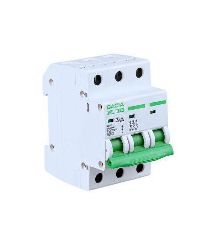 Wyłącznik nadmiarowoprądowy,6kA,C,3-pola,20A GACIA SB6L C 3P 20A