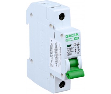 Wyłącznik nadmiarowoprądowy,6kA,B,1-pole,20A GACIA SB6L B 1P 20A
