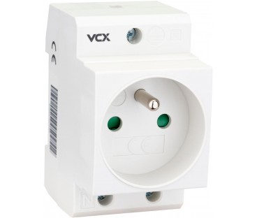 Gniazdo na szyne TH 35 z bolcem uziemiającym 230V VCX GN TH