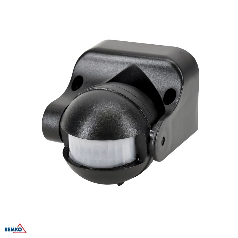 Czujnik ruchu PIR 1200W 180* czarny