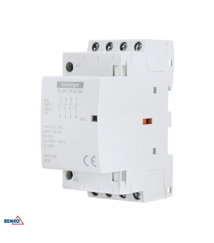 Stycznik modułowy SC201 2P 25A TYP 40 (4NO + 0NC) SCHELINGER