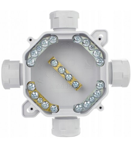 Puszka natynkowa hermetyczna PG16, IP 67 (5x4mm2), kolor szary PAWBOL A.0035