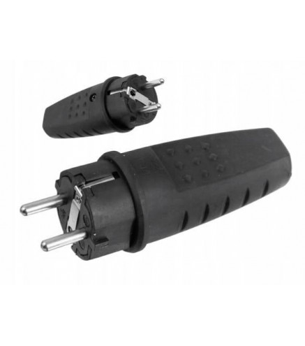 Wtyczka gumowa przenośna 250V, 16A, IP LUX PAWBOL D.3158L