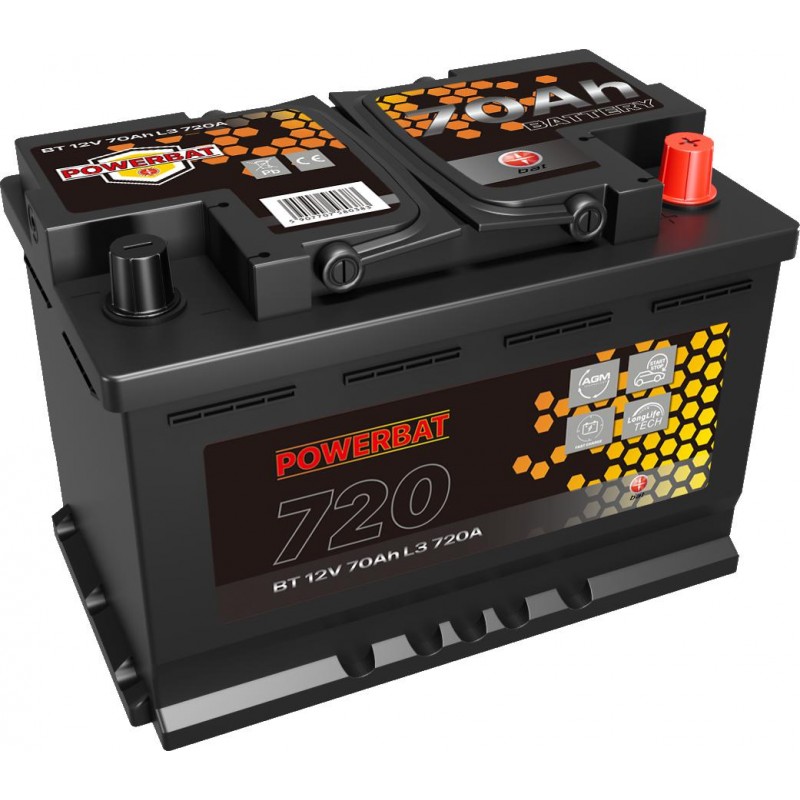 Akumulator AGM samochodowy START-STOP POWERBAT L3 12 V 70 Ah