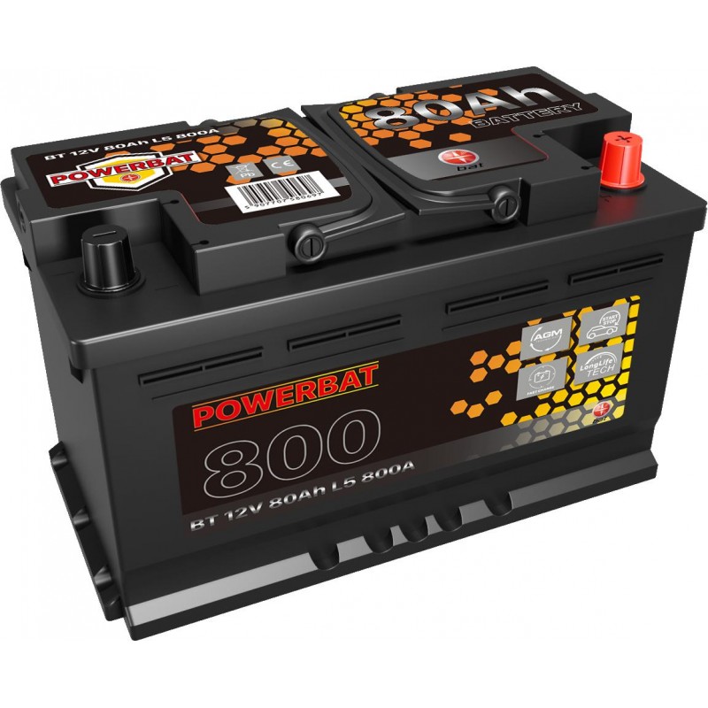 Akumulator AGM samochodowy START-STOP POWERBAT L4 12 V 80 Ah