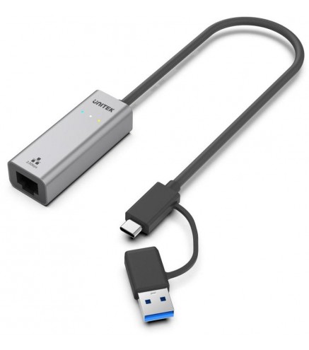 Unitek Hybrydowy adapter USB-C/USB-A do sieci