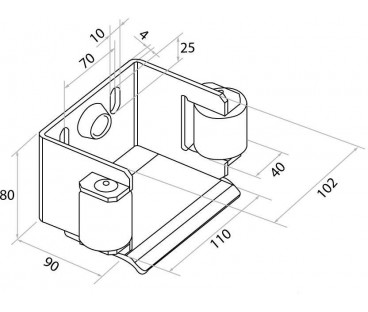 Uchwyt PSG 60.019 najazdu do bramy przesuwnej 80x80mm