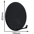 CZASZA ANTENA 80 CM CIEMNA (ASC-800M-C)