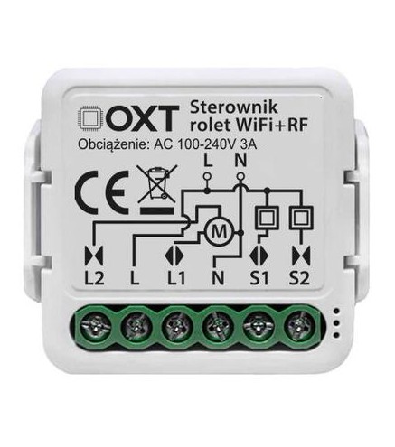 Moduł OXT mini sterownik rolet żaluzji kąt pochylenia lameli WiFi+RF TUYA T229