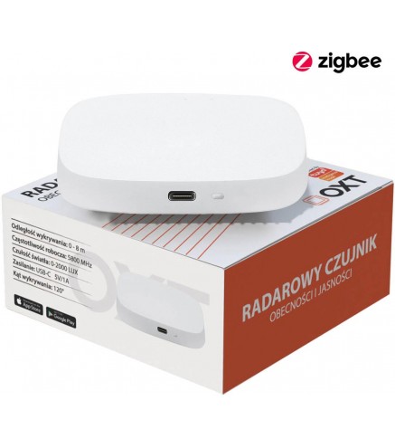 OXT Czujnik radar obecności jasności USB ZigBee TUYA T165