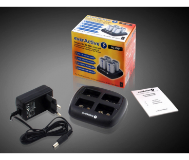 Ładowarka do akumulatorków 6F22 / HR22 / 9V everActive NC-109