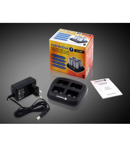 Ładowarka do akumulatorków 6F22 / HR22 / 9V everActive NC-109