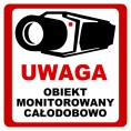 NAKLEJKA OBIEKT MONITOROWANY 20x20 6039