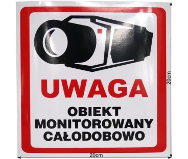 NAKLEJKA OBIEKT MONITOROWANY 20x20 6039