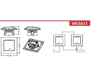 Łącznik schodowy VCX WESA LC 11 Czarny