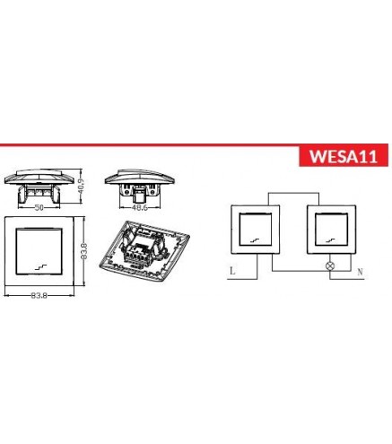 Łącznik schodowy VCX WESA LC 11 Czarny