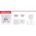 Gniazdo pojedyncze z uziemieniem z USB VCX WESA LC 13A Biały