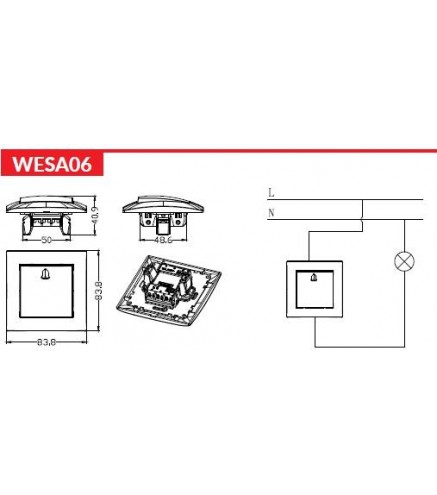 Przycisk dzwonkowy VCX WESA LC 06 Czarny