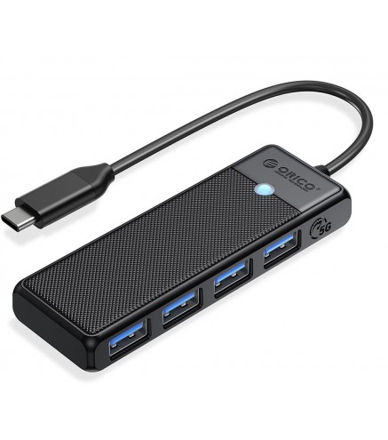 Hub USB-C Orico 4-porty USB-A 3.0 5Gbps czarny