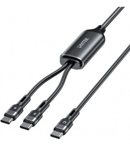 Unitek Kabel 2w1 USB-C PD 100W silikonowy 1,8 m