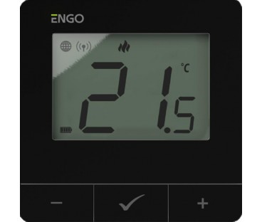 ENGO Controls E25-BATB - Regulator temperatury, bateryjny, czarny, ZigBee/868MHz, natynkowy