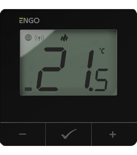ENGO Controls E25-BATB - Regulator temperatury, bateryjny, czarny, ZigBee/868MHz, natynkowy