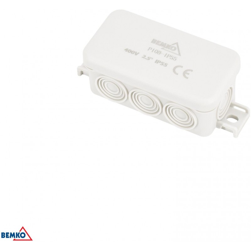 PUSZKA INSTALACYJNA NATYNKOWA 85x45x37MM IP55 8P JASNOSZARA E04-PI08-IP55