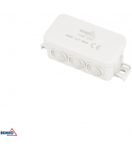 PUSZKA INSTALACYJNA NATYNKOWA 85x45x37MM IP55 8P JASNOSZARA E04-PI08-IP55