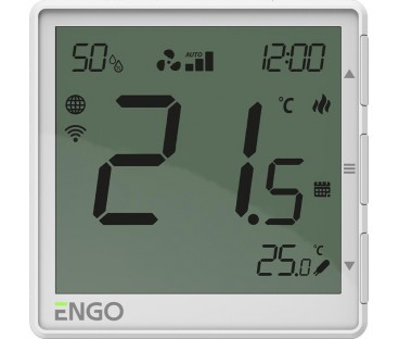 ENGO Controls EFAN-230W - Regulator klimakonwektorów, 230V, biały, Internetowy, podtynkowy , Wi-Fi