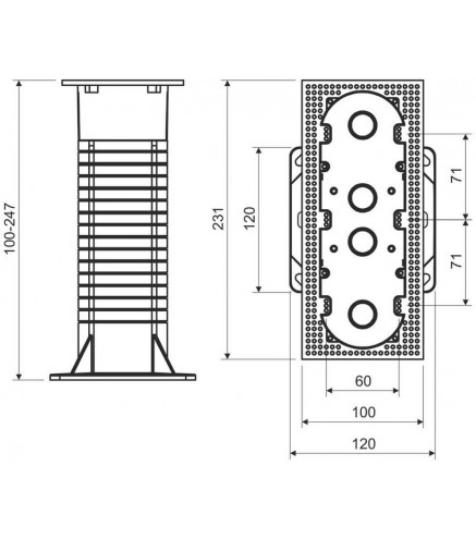 Puszka elektroinstalacyjne wielokrotna do systemów docieplających KOPOS KEZ-3_KB