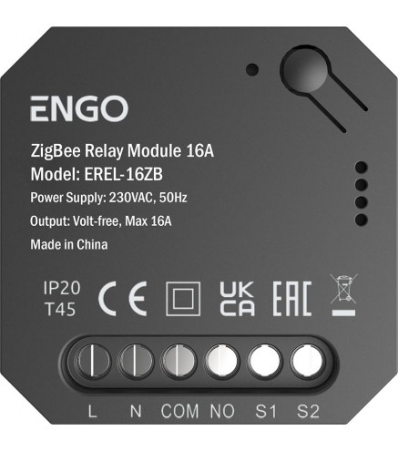 ENGO Controls EREL-16ZB - Smart Relay Inteligentny przekaźnik ZigBee do systemu ENGO Smart, 1x16A, NO-COM