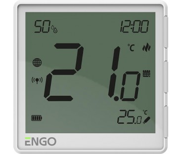 ENGO Controls EONE-BATW - Regulator temperatury, bateryjny (Li-Ion), biały, Internetowy, akumulatorowy, ZigBee, natynkowy
