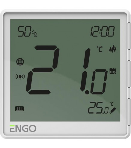 ENGO Controls EONE-BATW - Regulator temperatury, bateryjny (Li-Ion), biały, Internetowy, akumulatorowy, ZigBee, natynkowy