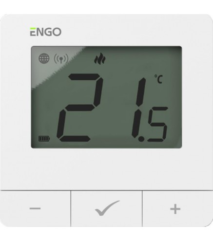 ENGO Controls E20i-W - Regulator temperatury, bezprzewodowy, bateryjny, Wi-Fi, Internetowy, biały, 868MHz