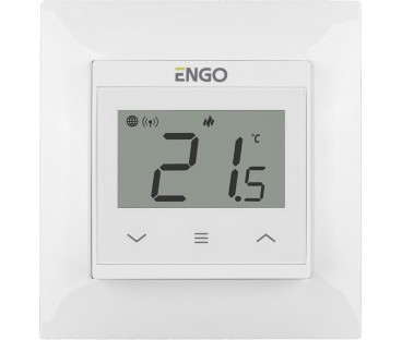 ENGO Controls E55-W - Regulator temperatury do ramki 55x55, 230V, biały, Internetowy, Wi-Fi