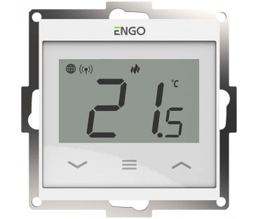 ENGO Controls E55-W - Regulator temperatury do ramki 55x55, 230V, biały, Internetowy, Wi-Fi