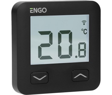 ENGO Controls E10-B - Regulator temperatury, 230V, czarny, Wi-Fi, Internetowy, podtynkowy