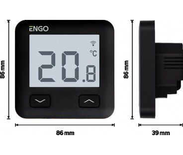 ENGO Controls E10-B - Regulator temperatury, 230V, czarny, Wi-Fi, Internetowy, podtynkowy