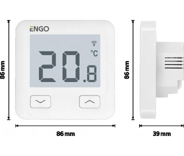 ENGO Controls E10-W - Regulator temperatury, 230V, biały, Wi-Fi, Internetowy, podtynkowy
