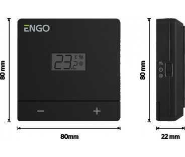 ENGO Controls EASY-230B - Regulator temperatury, 230V, czarny, dobowy, natynkowy