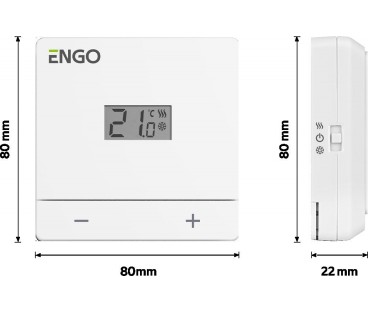 ENGO Controls EASY-230W - Regulator temperatury, 230V, biały, dobowy, natynkowy