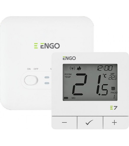 ENGO Controls E7-RFW - Programowany, bezprzewodowy regulator temperatury, biały