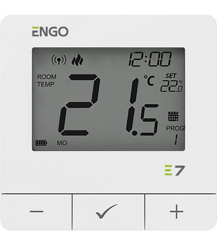ENGO Controls E7-RFW - Programowany, bezprzewodowy regulator temperatury, biały
