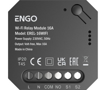ENGO Controls EREL-16WIFI - Smart Relay  inteligentny przekaźnik Wi-Fi do systemu ENGO Smart, 1x16A, NO-COM