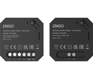 ENGO Controls ETR-868 - Przekaźnik bezprzewodowy EngoLink, nadajnik+odbiornik sterowany radiowo, 868Mhz, 230V