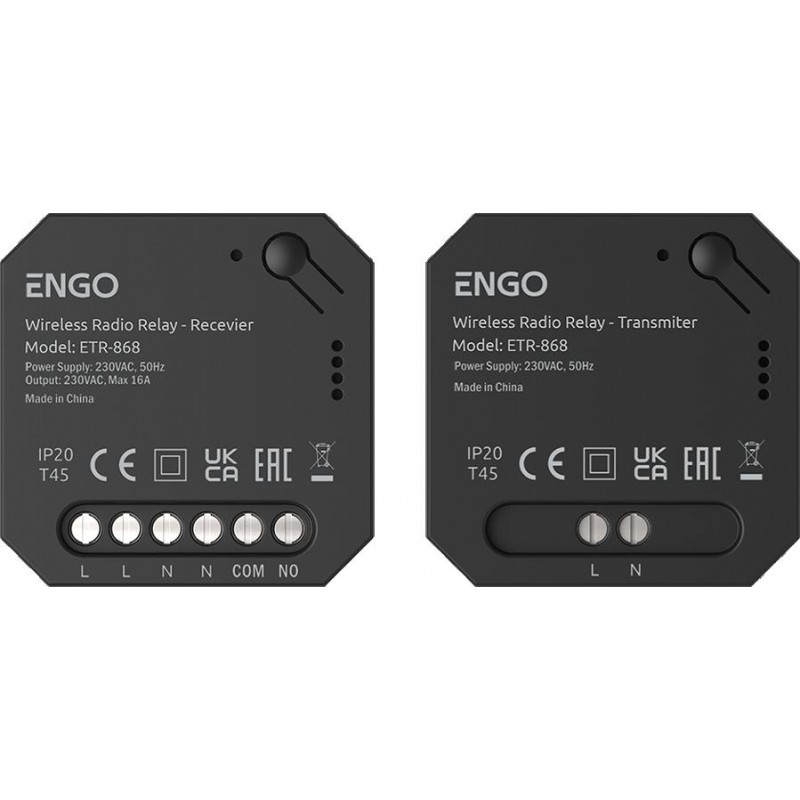 ENGO Controls ETR-868 - Przekaźnik bezprzewodowy EngoLink, nadajnik+odbiornik sterowany radiowo, 868Mhz, 230V