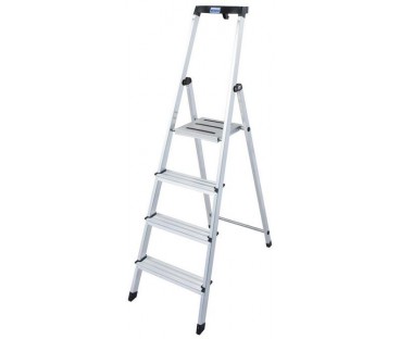 Drabina aluminiowa jednostronna Krause SAFETY 1x4 z półką
