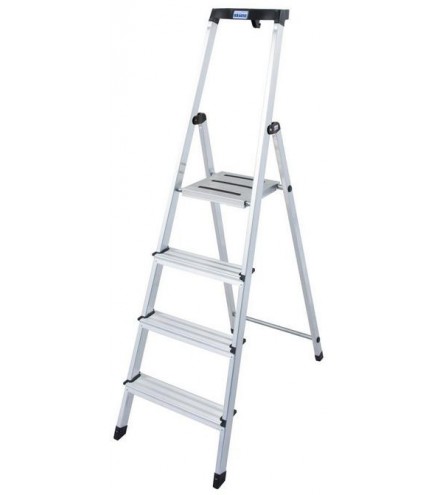 Drabina aluminiowa jednostronna Krause SAFETY 1x4 z półką