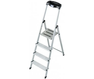 Drabina aluminiowa jednostronna Krause SAFETY 1x4 z półką